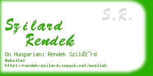 szilard rendek business card